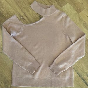 Antonio Melani cashmere sweater open shoulder soft rose
